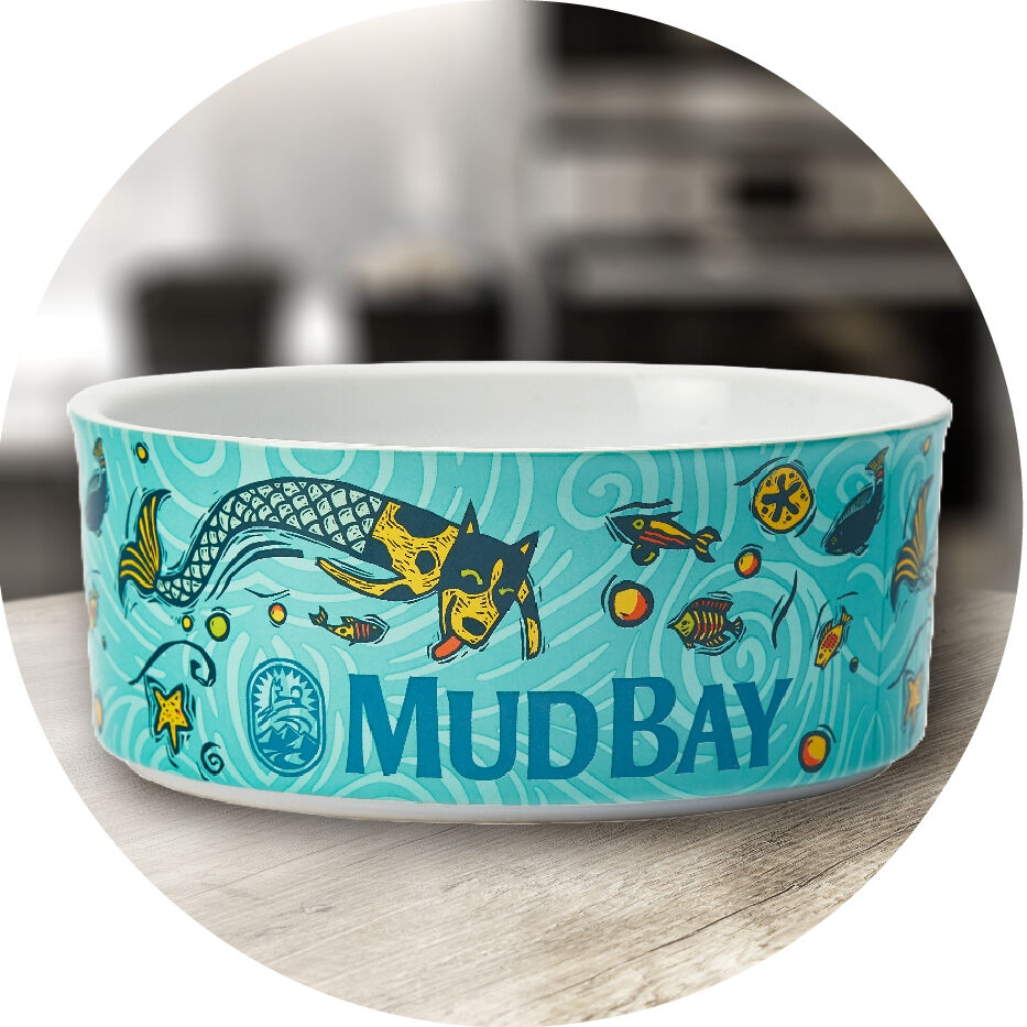 Mud Bay pattern food and water bowl